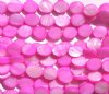 16 inch strand of 10x8mm Hot Pink Mother of Pearl Flat Ovals